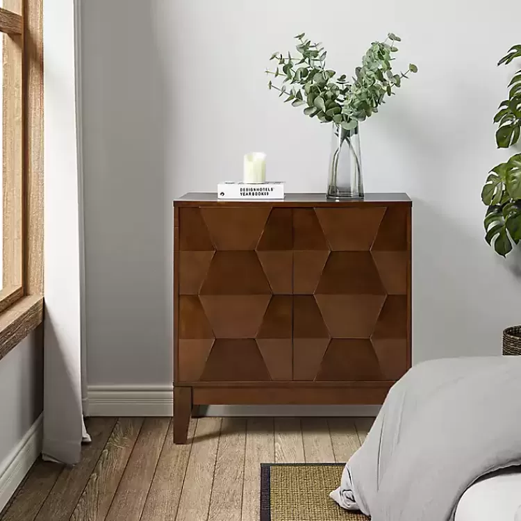 Walnut Geometric Mabel 2-Door Cabinet>Kirklands Home Sale