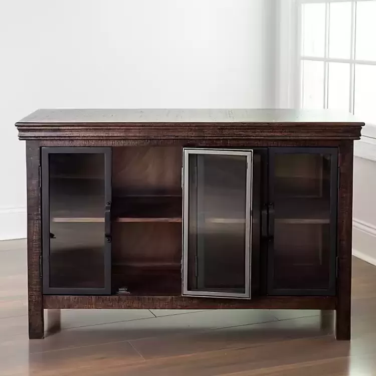 Walnut Henry Cabinet with Glass Doors>Kirklands Home Outlet