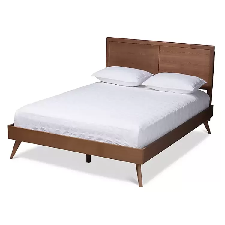 Walnut Inset Paneling Platform Queen Bed>Kirklands Home Discount
