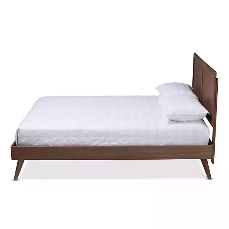 Walnut Inset Paneling Platform Queen Bed>Kirklands Home Discount