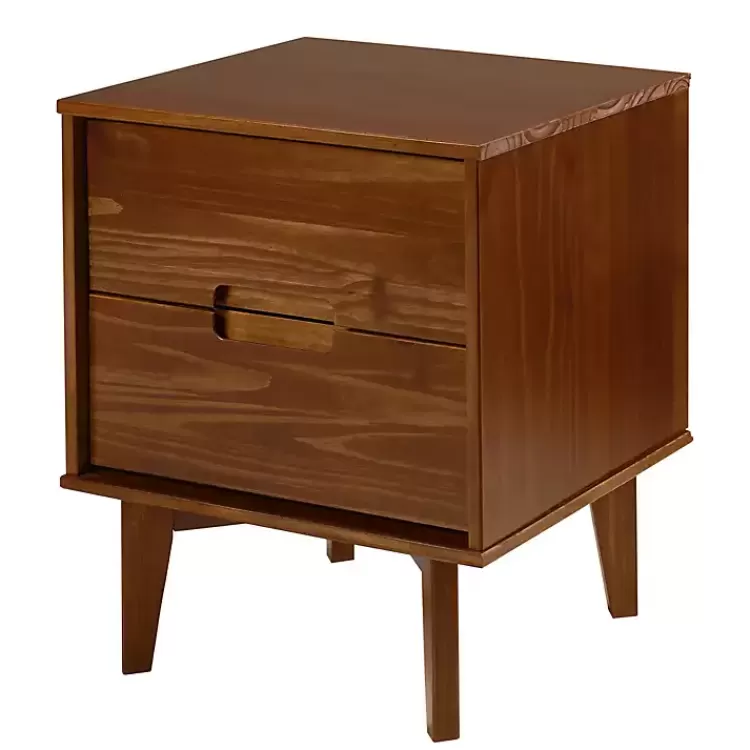 Walnut Mid-Century Modern 2-Drawer Nightstand>Kirklands Home Discount