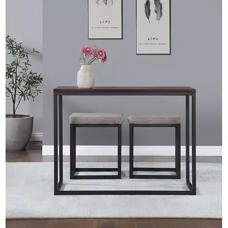 Walnut Nesting Counter Table and Stools, Set of 3>Kirklands Home Clearance