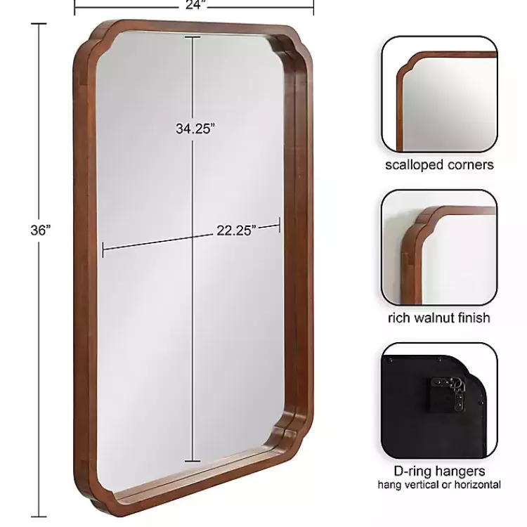 walnut_scallop_rectangle_wall_mirror_2.webp Walnut Scallop Rectangle Wall Mirror>Kirklands Home Fashion