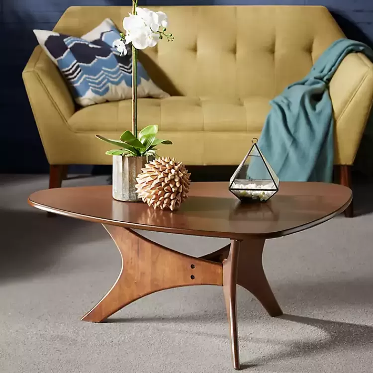 Walnut Triangle Modern Coffee Table>Kirklands Home Online