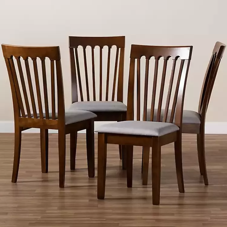 Walnut Upholstered Minette 4-pc. Dining Chair Set>Kirklands Home Online