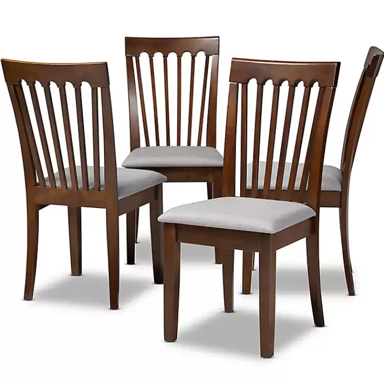 Walnut Upholstered Minette 4-pc. Dining Chair Set>Kirklands Home Online