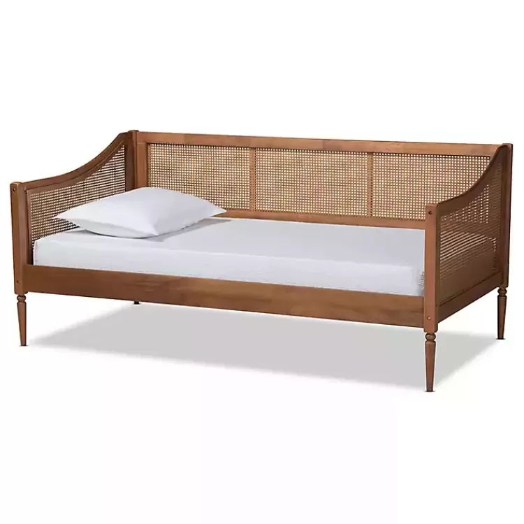 Walnut Wood and Rattan Twin Daybed>Kirklands Home Discount