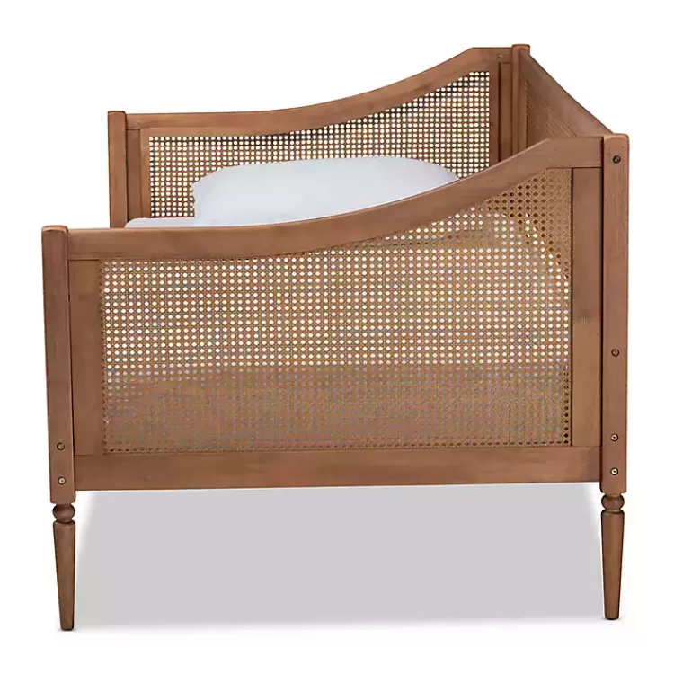 Walnut Wood and Rattan Twin Daybed>Kirklands Home Discount