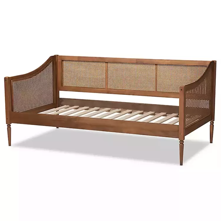 walnut_wood_and_rattan_twin_daybed_2.webp Walnut Wood and Rattan Twin Daybed>Kirklands Home Discount