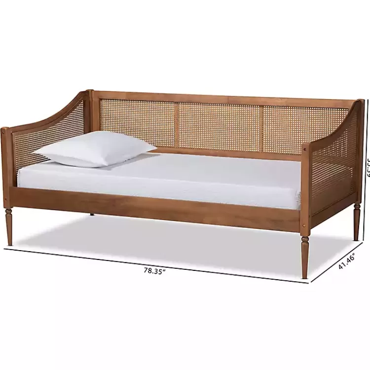 walnut_wood_and_rattan_twin_daybed_7.webp Walnut Wood and Rattan Twin Daybed>Kirklands Home Discount