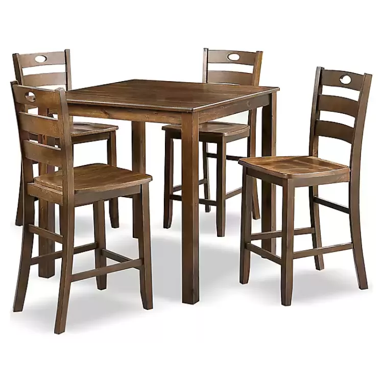 Walnut Wood Brooke 5-pc. Counter Height Set>Kirklands Home Best Sale