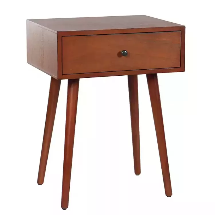 Walnut Wood 1-Drawer Arthur Accent Table>Kirklands Home Store