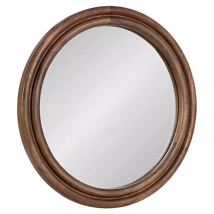 Walnut Wood Ribbed Round Wall Mirror>Kirklands Home Cheap