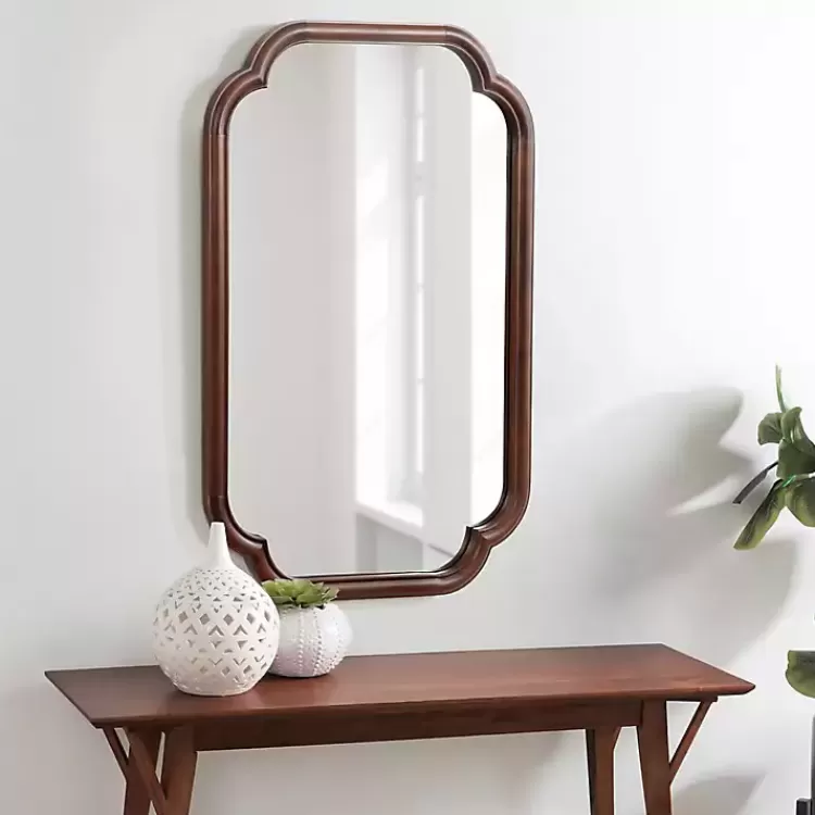 Walnut Wood Scallop Wall Mirror>Kirklands Home Best