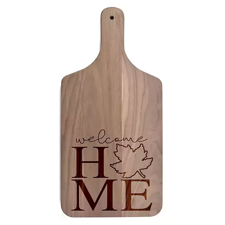 Walnut Wood Welcome Home Leaf Cutting Board>Kirklands Home Sale