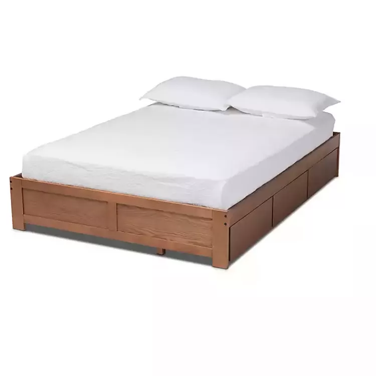 Walnut Wooden 3-Drawer Platform Bed>Kirklands Home Store