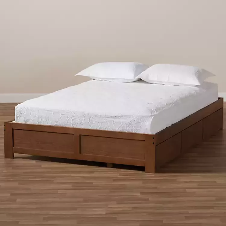 walnut_wooden_drawer_platform_bed_9.webp Walnut Wooden 3-Drawer Platform Bed>Kirklands Home Store
