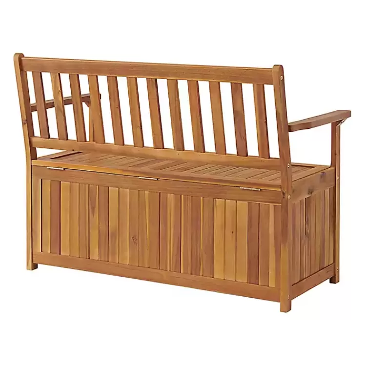 warm_acacia_wood_slatted_outdoor_storage_bench_4.webp Warm Acacia Wood Slatted Outdoor Storage Bench>Kirklands Home Store