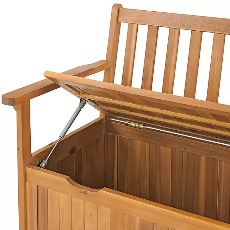 warm_acacia_wood_slatted_outdoor_storage_bench_5.webp Warm Acacia Wood Slatted Outdoor Storage Bench>Kirklands Home Store