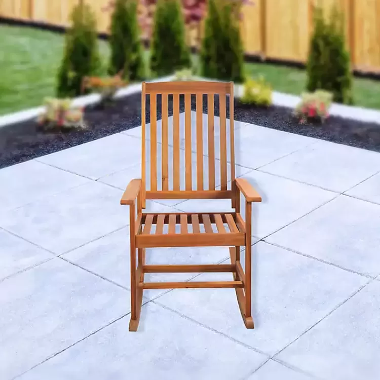 warm_brown_acacia_wood_rocking_chair_2.webp Warm Acacia Wood Rocking Chair>Kirklands Home Store