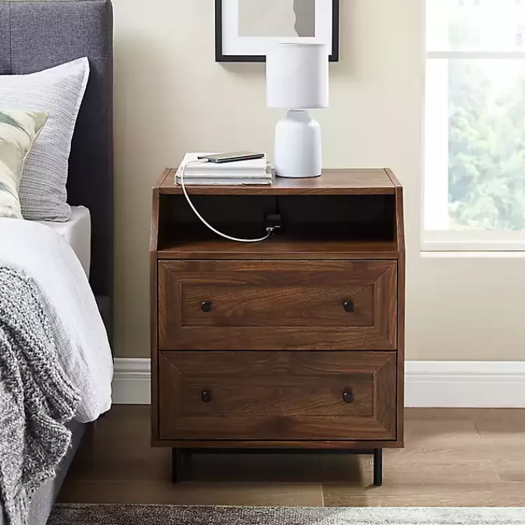 Warm Brown Curved Top Nightstand Table>Kirklands Home Store