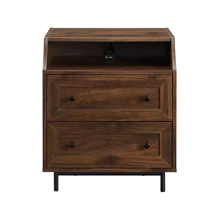 Warm Brown Curved Top Nightstand Table>Kirklands Home Store