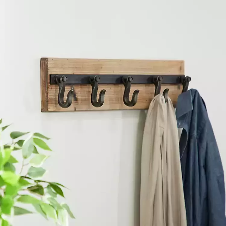 Warm Brown Industrial Iron Wall Hooks>Kirklands Home Flash Sale