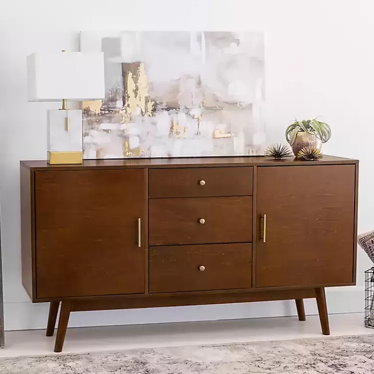 Warm Brown Mid-Century Modern Storage Console>Kirklands Home Best Sale