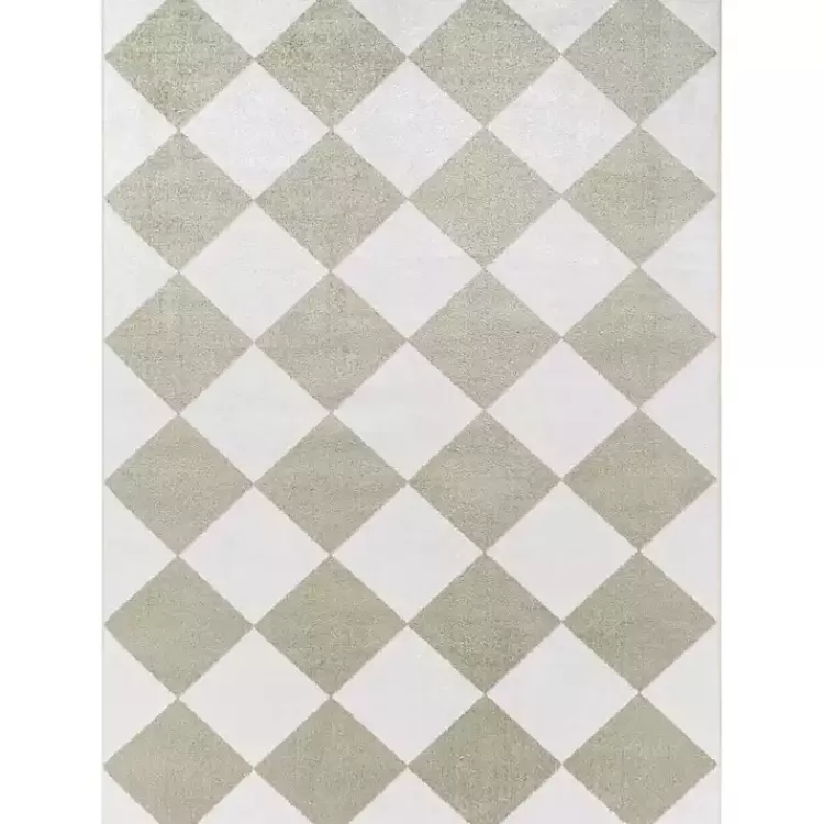 Warm Gray Checkered Area Rug, 6x9>Kirklands Home Outlet