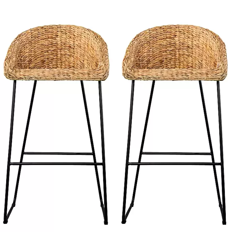 Warm Honey Woven Hyacinth Bar Stools, Set of 2>Kirklands Home Discount
