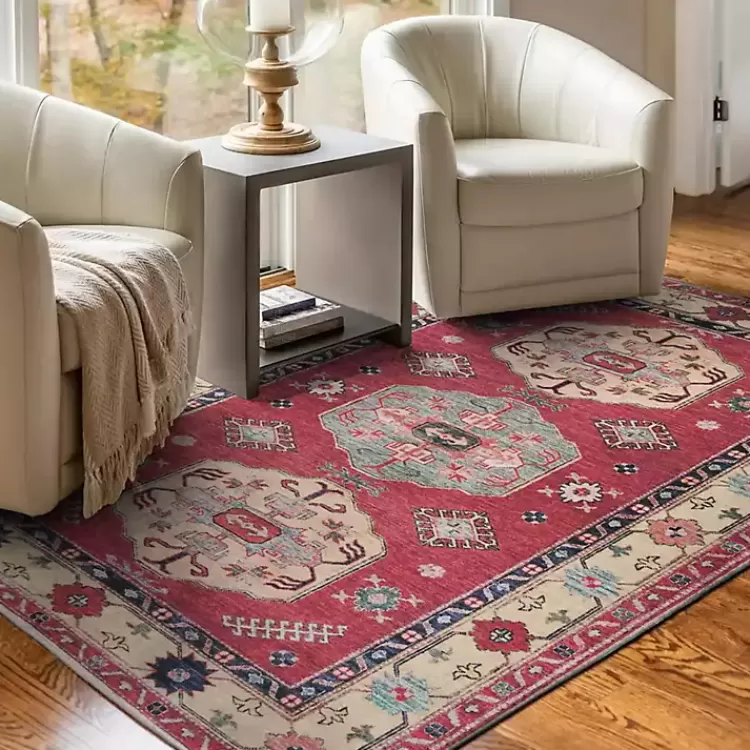 Washable Shary Coral Area Rug, 5x7>Kirklands Home Outlet