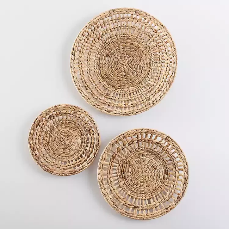 Water Hyacinth Basket Wall Plaques, Set of 3>Kirklands Home Flash Sale