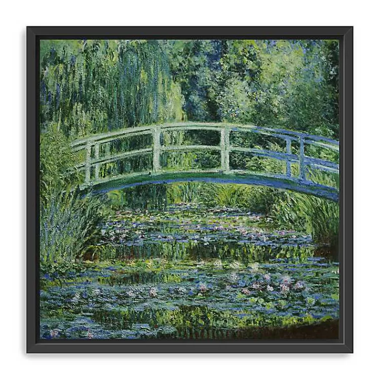 Water Lilies and Japanese Bridge Framed Art Print>Kirklands Home Cheap