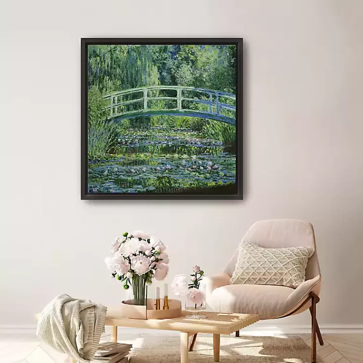 Water Lilies and Japanese Bridge Framed Art Print>Kirklands Home Cheap