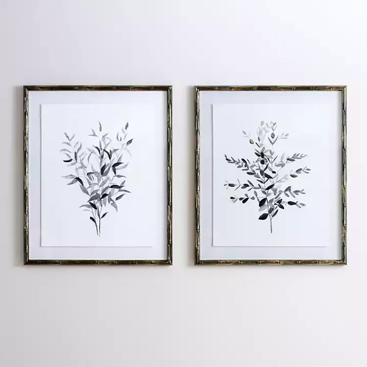 watercolor_bamboo_leaves_framed_art_print_3.webp Watercolor Bamboo Leaves Framed Art Print>Kirklands Home Online