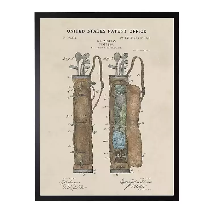 Watercolor Golf Bag Framed Art Print>Kirklands Home Sale