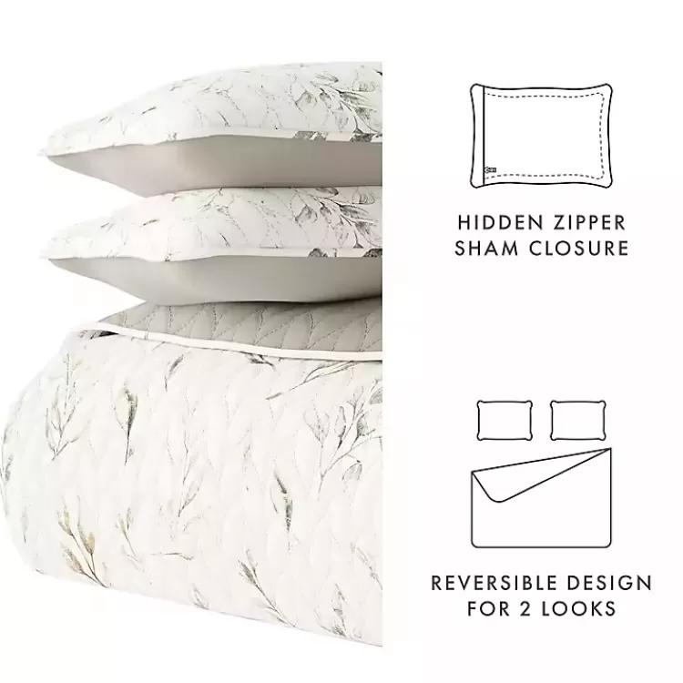watercolor_leaves_reversible_pc_king_quilt_set_7.webp Watercolor Leaves Reversible 3-pc. King Quilt Set>Kirklands Home Best