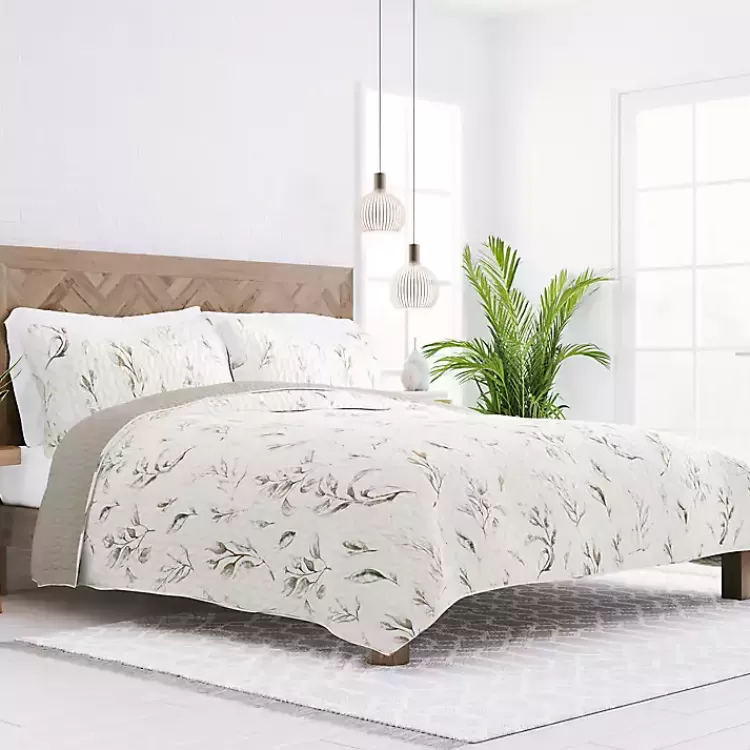 Watercolor Leaves Reversible 2-pc. Twin Quilt Set>Kirklands Home Flash Sale