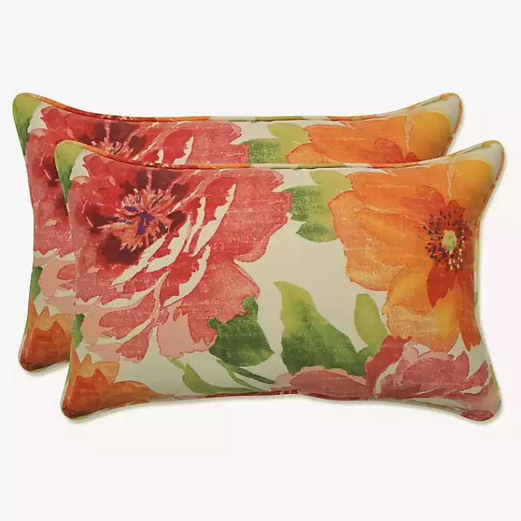 Watercolor Primrose Lumbar Pillows, Set of 2>Kirklands Home Store