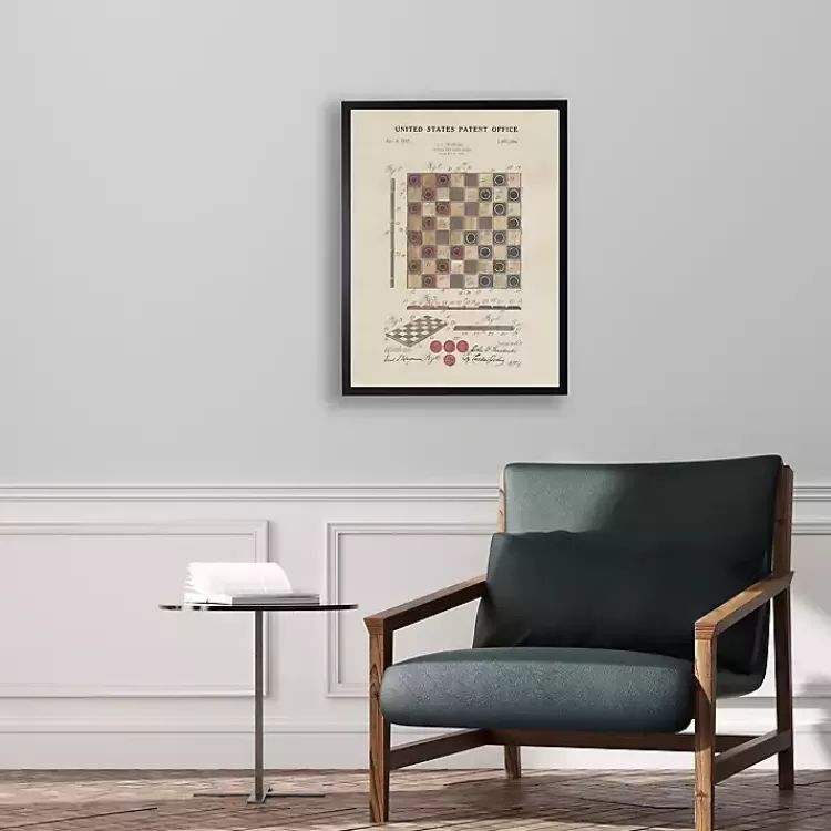 Watercolor Vintage Checkers Framed Art Print>Kirklands Home Store