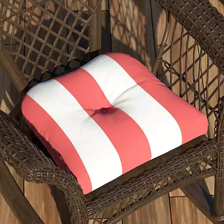 Watermelon Awning Stripe Outdoor Chair Cushion>Kirklands Home Store
