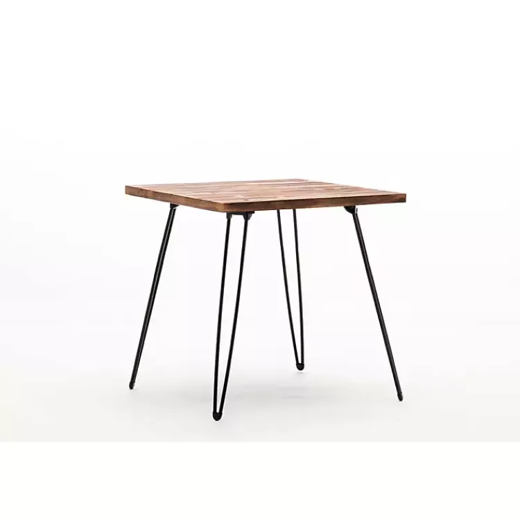 Weather Fir Wood and Hairpin Legs Accent Table>Kirklands Home Shop