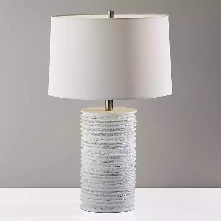 Weathered Cream Marissa Ribbed Table Lamp>Kirklands Home Clearance