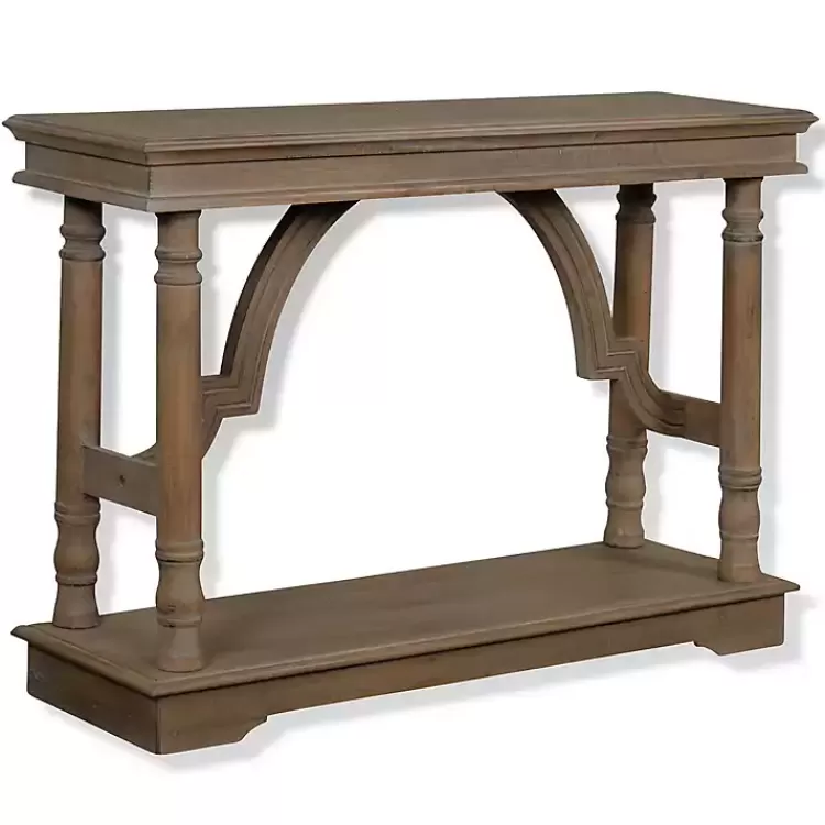 Weathered Wooden Trestle Console Table>Kirklands Home New