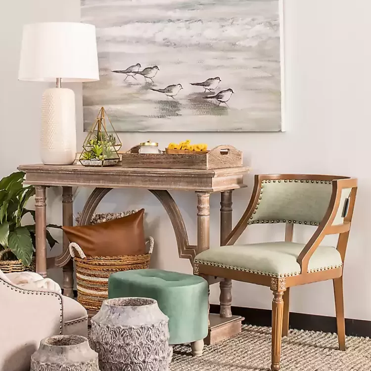 Weathered Wooden Trestle Console Table>Kirklands Home New