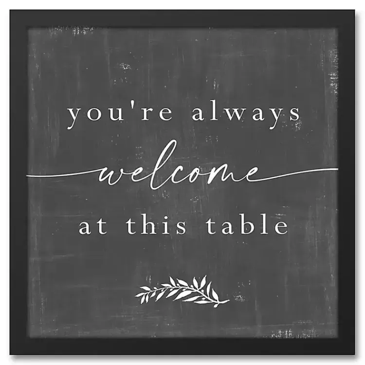 Welcome at This Table Black Framed Canvas Print>Kirklands Home Online