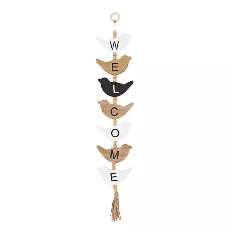 Welcome Bird Shaped Wood Wall Sign>Kirklands Home Best Sale