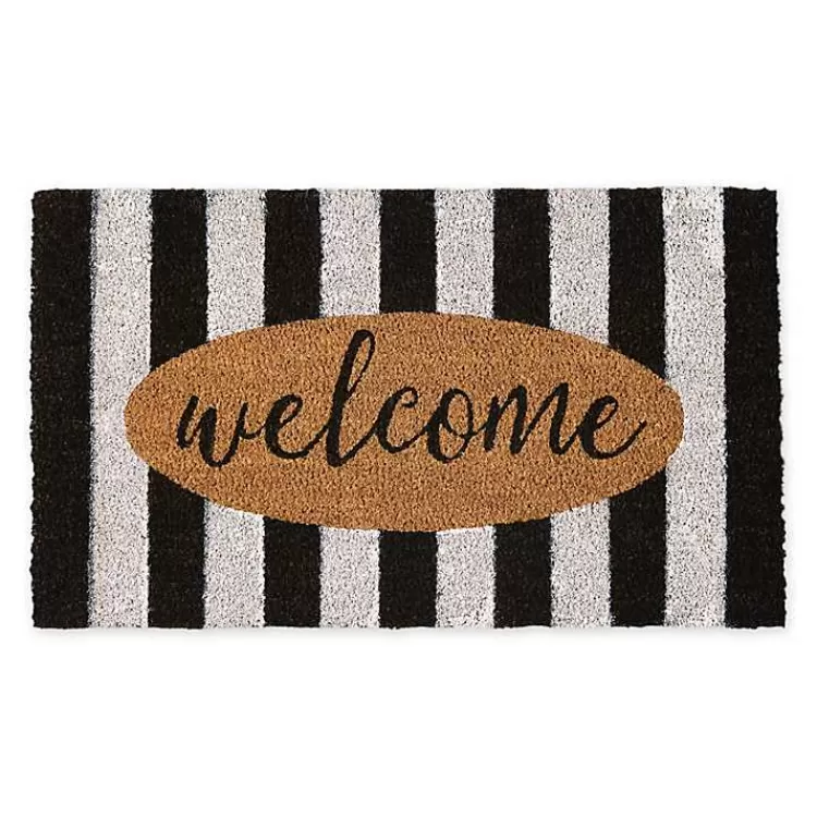 Welcome Cabana Stripe Coir Doormat>Kirklands Home Best