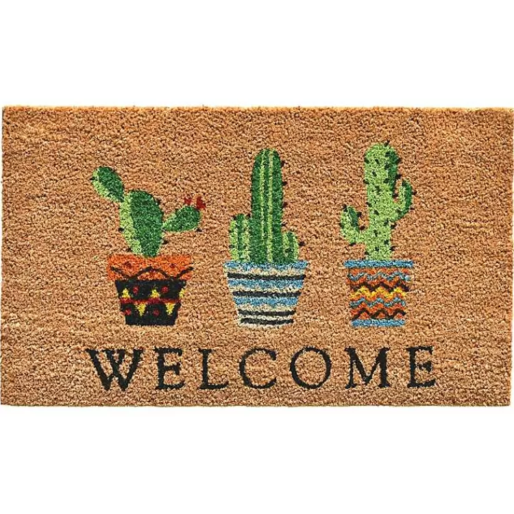 Welcome Cactus Trio Doormat>Kirklands Home Hot