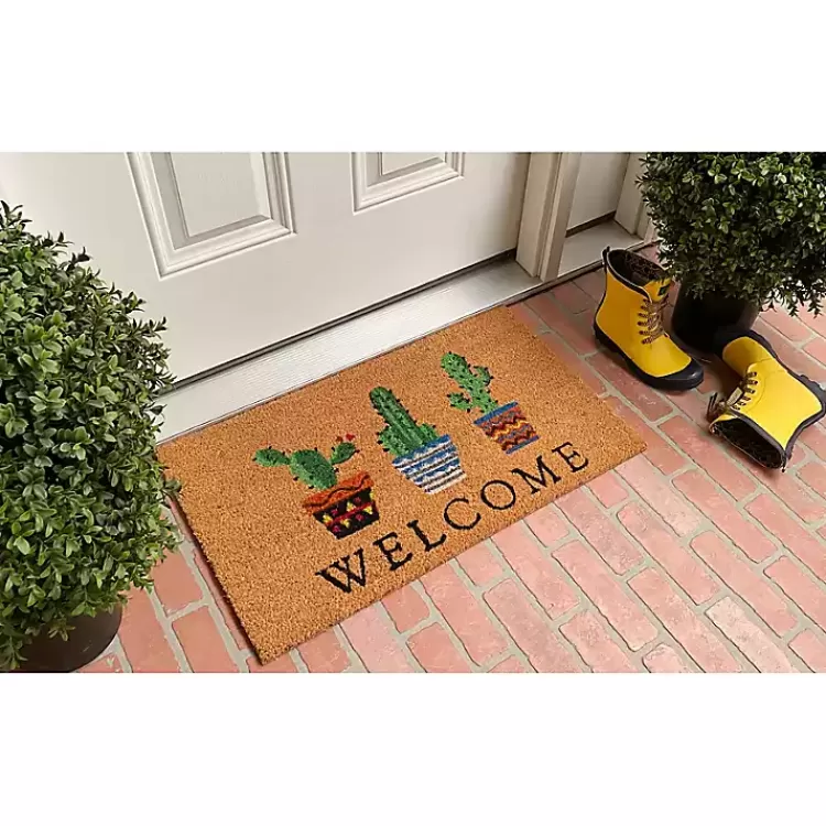 Welcome Cactus Trio Doormat>Kirklands Home Hot